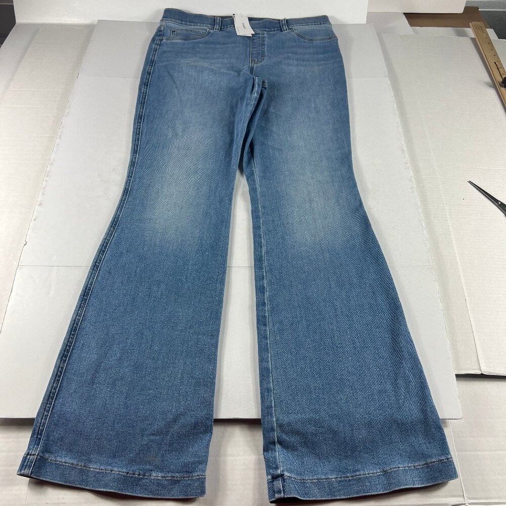 Spanx Shape Jean Women Extra Large Pull On Flare High Rise Blue Everywhere Denim
